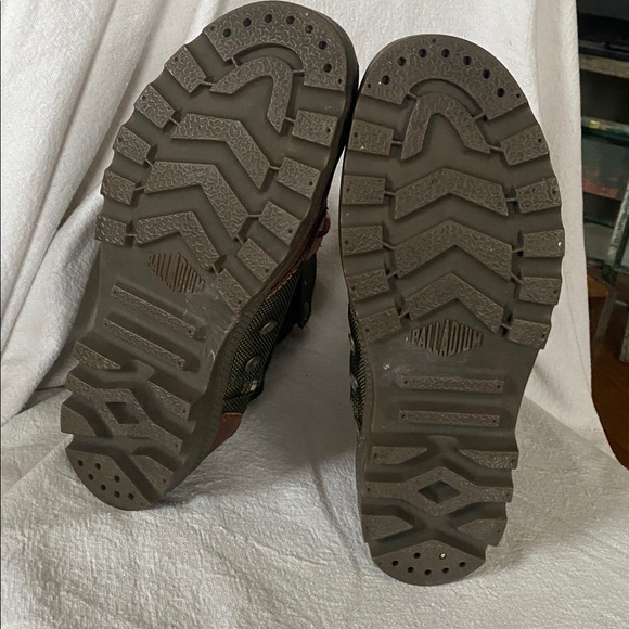 Palladium Brown and Green Lace-Up Boots - Picture 7 of 9